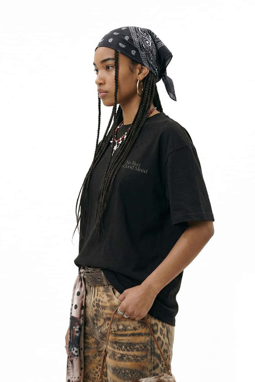 Distressed Reflective Active Graphic Tee - Active Black