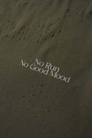 Distressed Reflective Active Graphic Tee - Olive