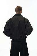 Vintage Utility Mock Neck Bomber - Black