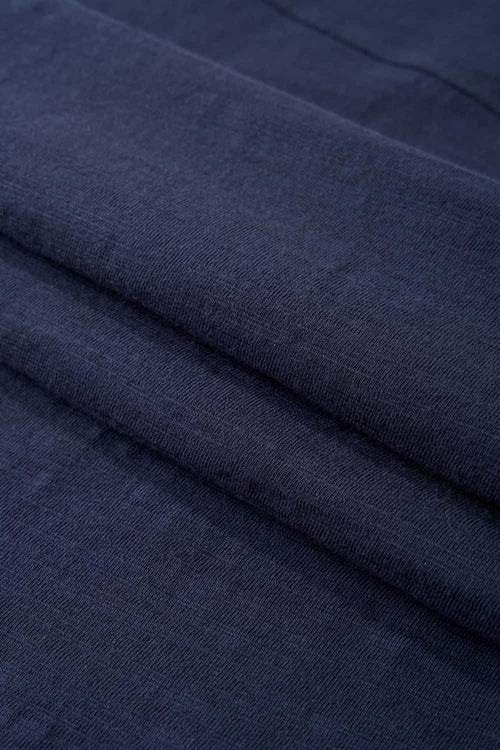 Premium Slub Cotton Pocket Tee - Navy Blue