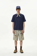 Premium Slub Cotton Pocket Tee - Navy Blue