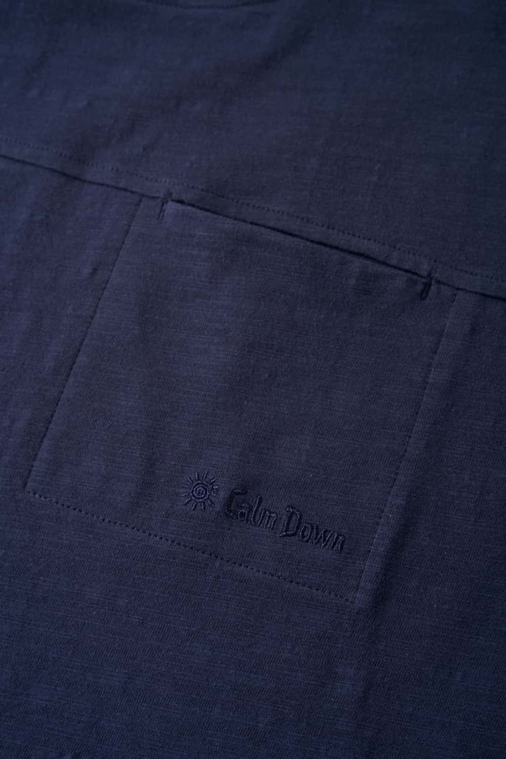 Premium Slub Cotton Pocket Tee - Navy Blue