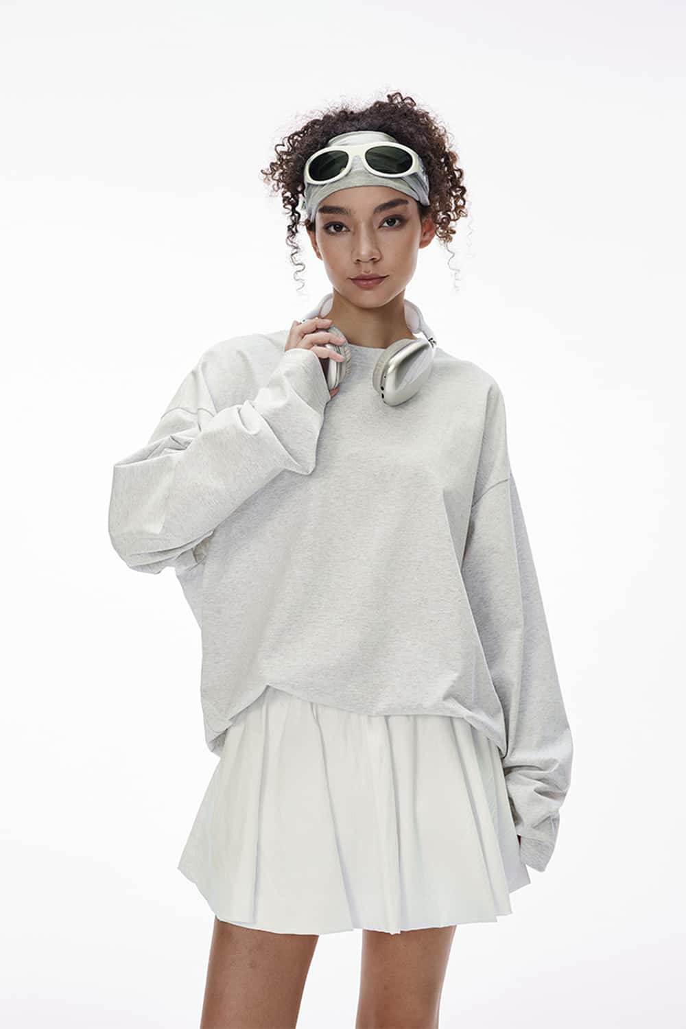 Sorona Performance Stretch Long-Sleeve Tee - Flower Gray