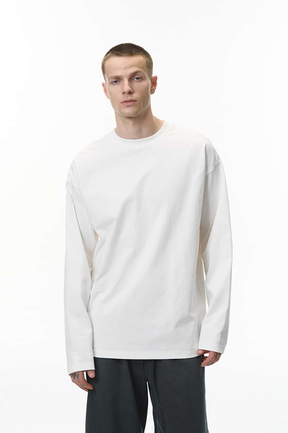 Sorona Performance Stretch Long-Sleeve Tee - White