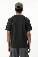 Paneled Embroidered Sport Tee - Gray