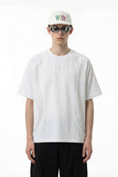Paneled Embroidered Sport Tee - Off White