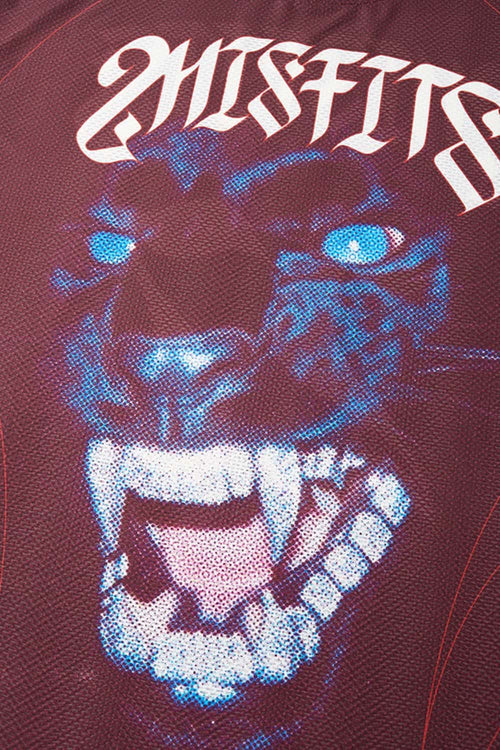 Retro Athletic Graphic Jersey Tee - Red