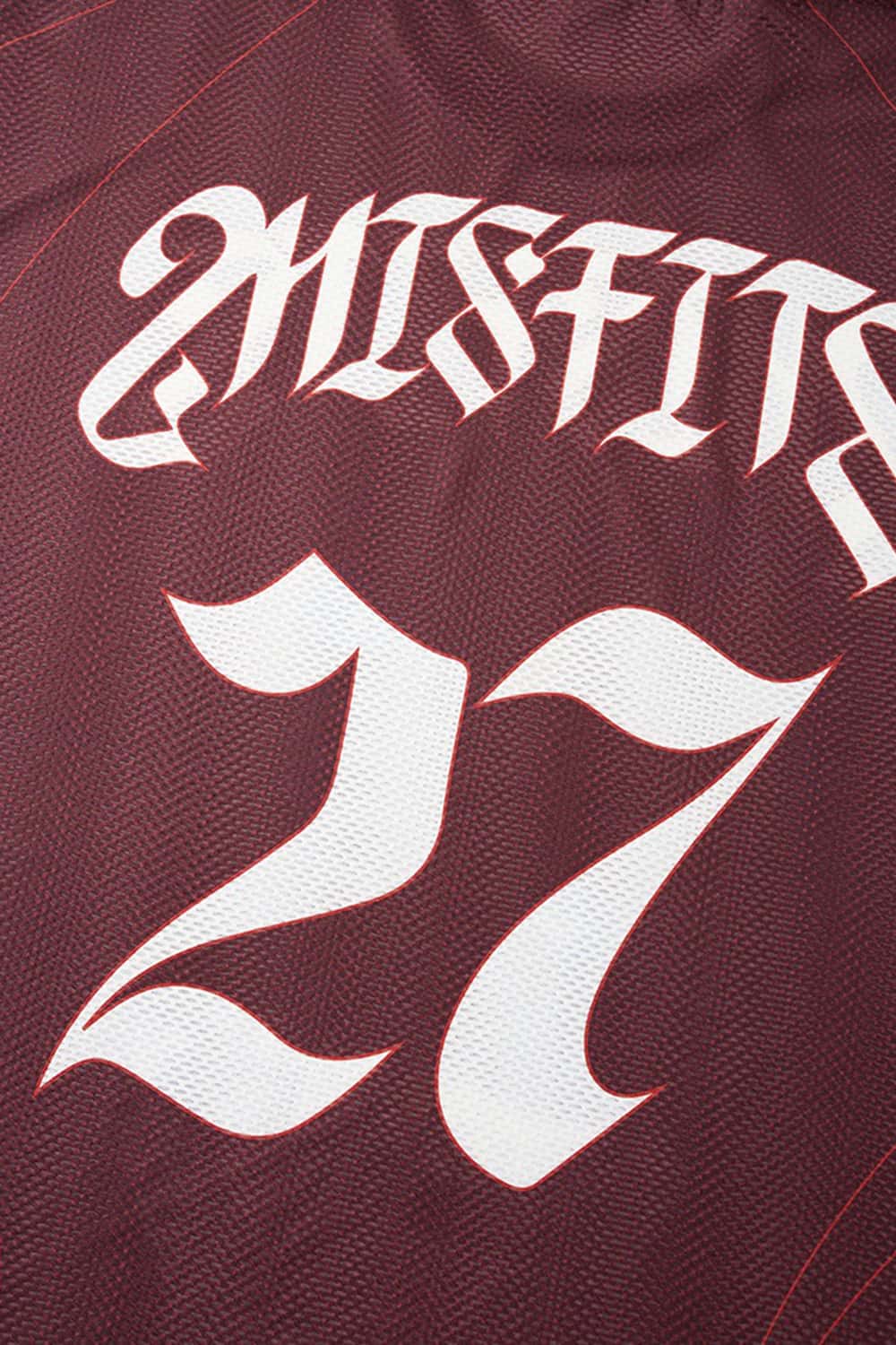 Retro Athletic Graphic Jersey Tee - Red