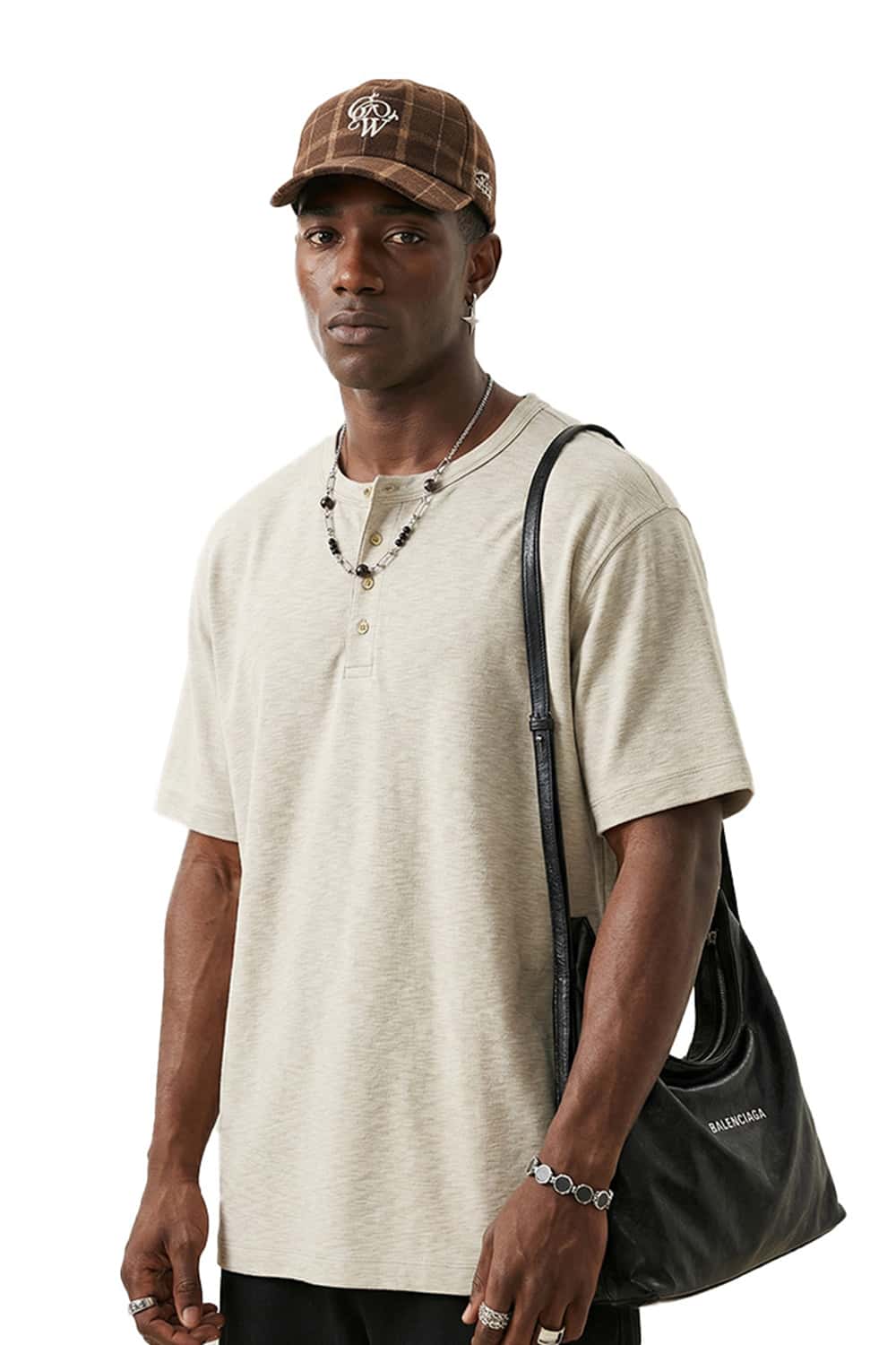 Vintage Blend Short-Sleeve Henley - Apricot
