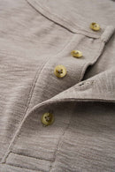 Vintage Blend Short-Sleeve Henley - Khaki