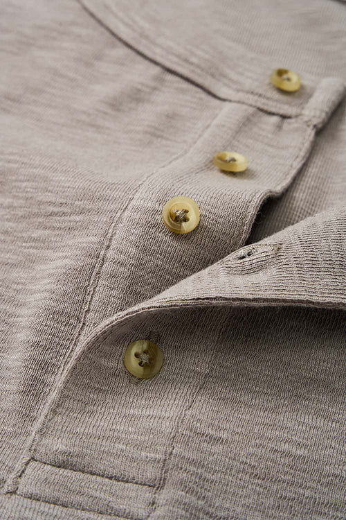 Vintage Blend Short-Sleeve Henley - Khaki