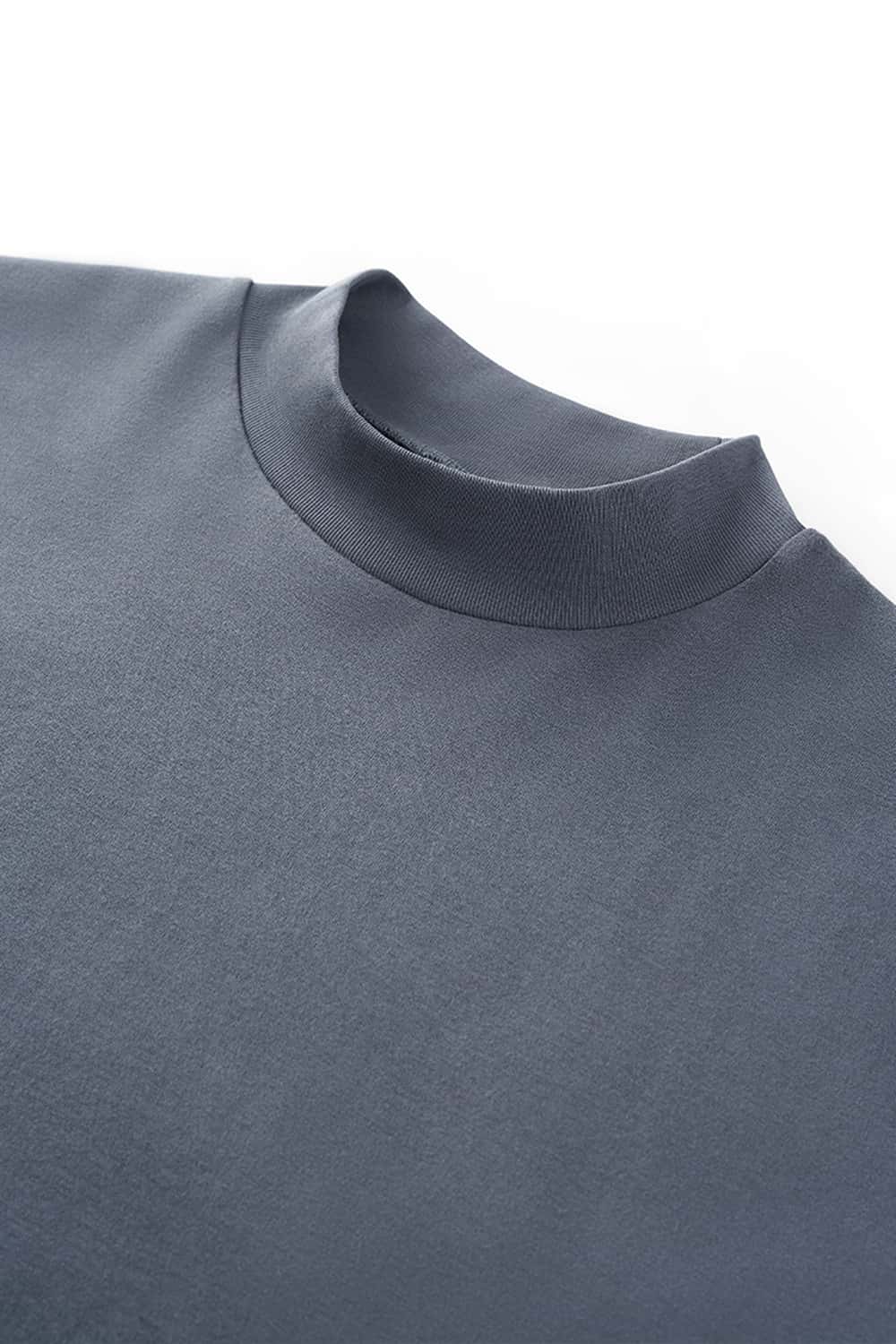 Double-Faced Mock-Neck Sweatshirt - Blue