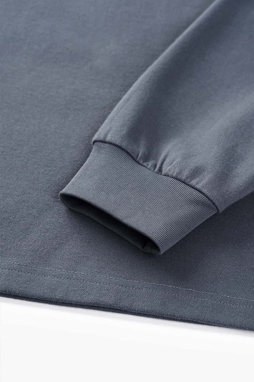 Double-Faced Mock-Neck Sweatshirt - Blue