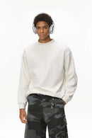 Double-Faced Mock-Neck Sweatshirt - Flower Gray