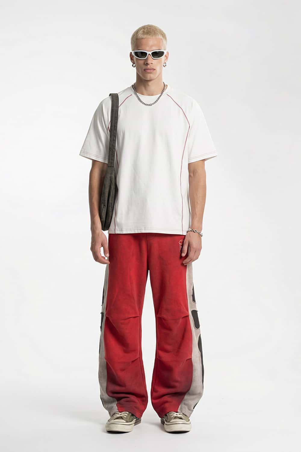Modal Blend Contrast Raglan Sport Tee - Off White