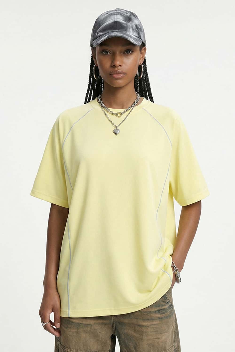 Modal Blend Contrast Raglan Sport Tee - Yellow