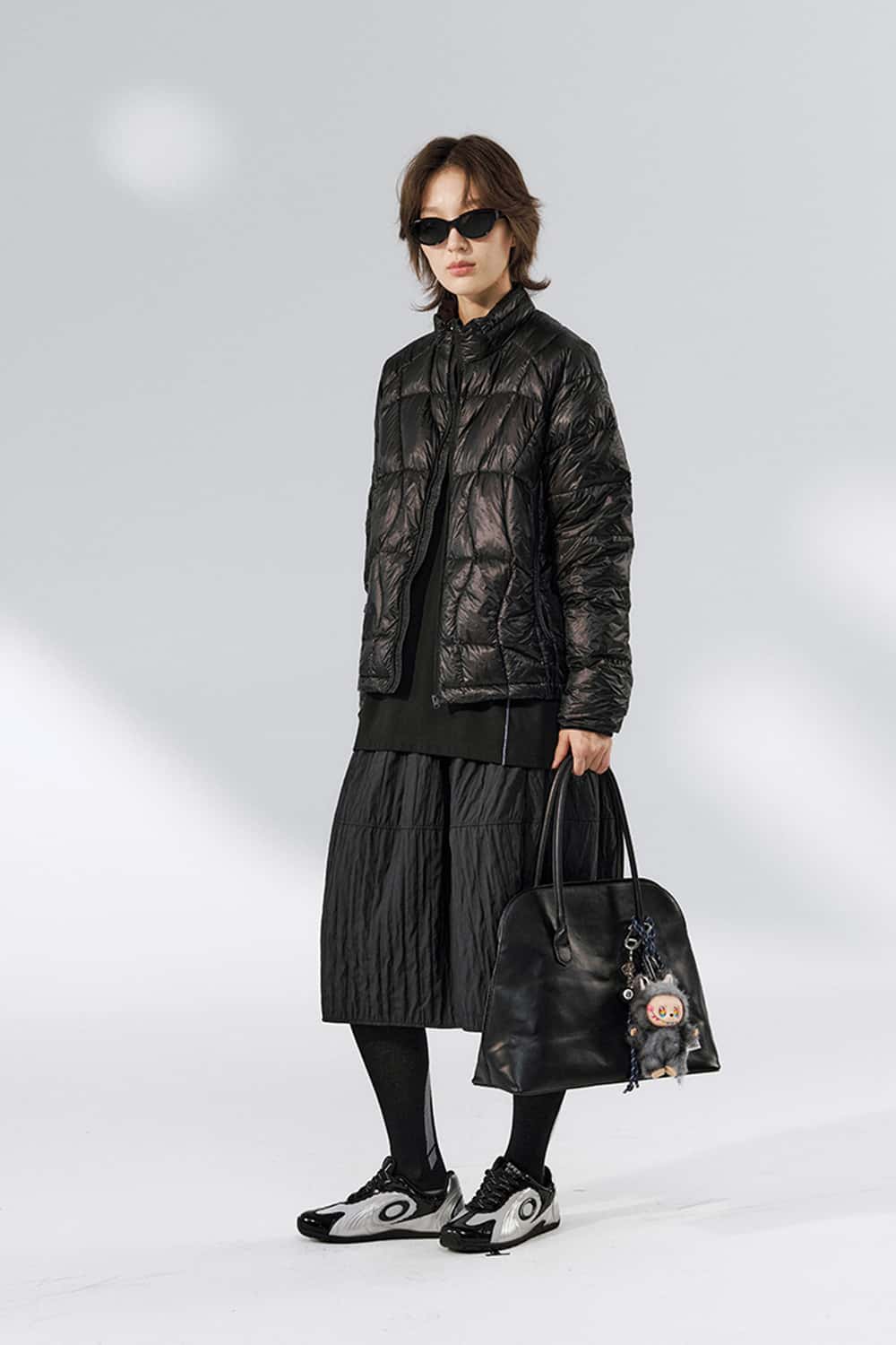 Ultra-Lightweight Stand-Collar Puffer Jacket - Black