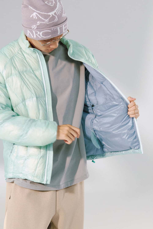 Ultra-Lightweight Stand-Collar Puffer Jacket - Blue
