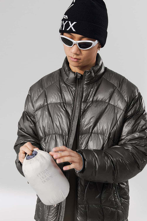 Ultra-Lightweight Stand-Collar Puffer Jacket - Charcoal
