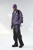 Ultra-Lightweight Stand-Collar Puffer Jacket - Deep Purple