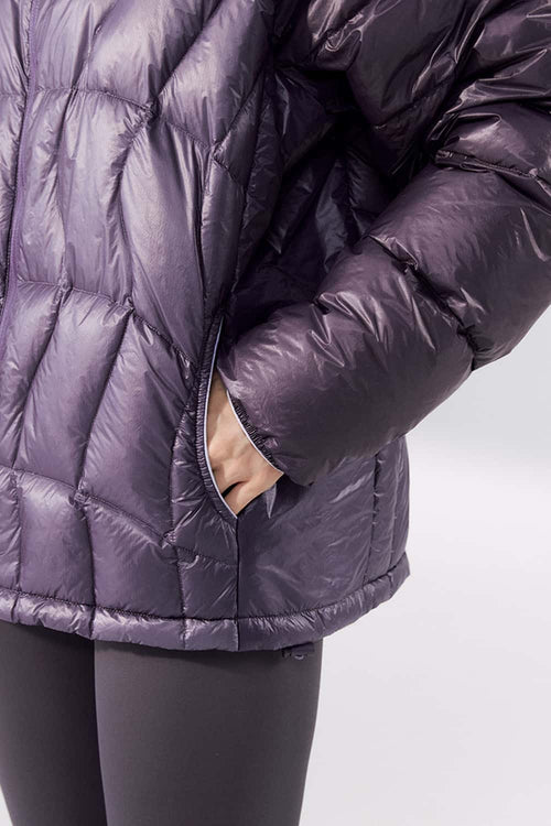 Ultra-Lightweight Stand-Collar Puffer Jacket - Deep Purple