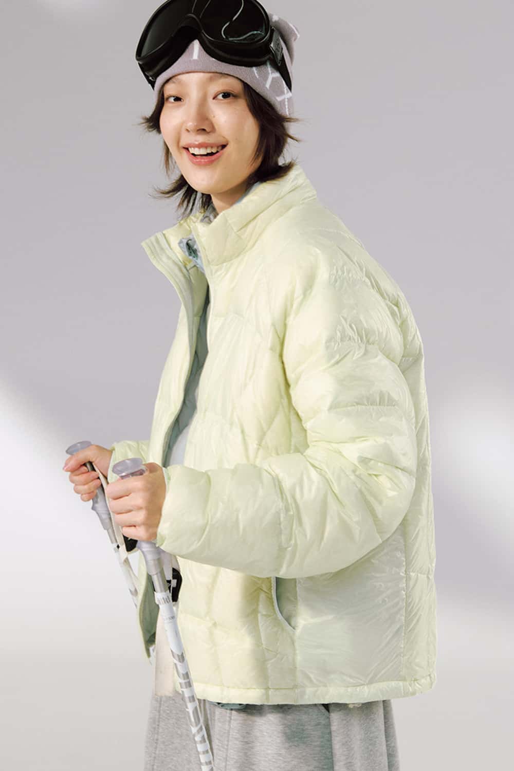 Ultra-Lightweight Stand-Collar Puffer Jacket - Mint