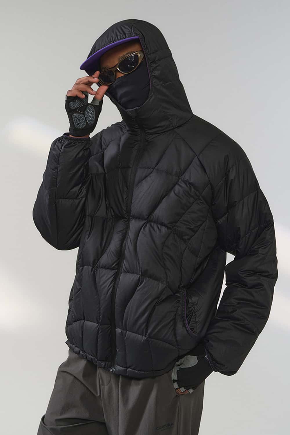 Ultra-Lightweight Windproof Hooded Puffer - Black