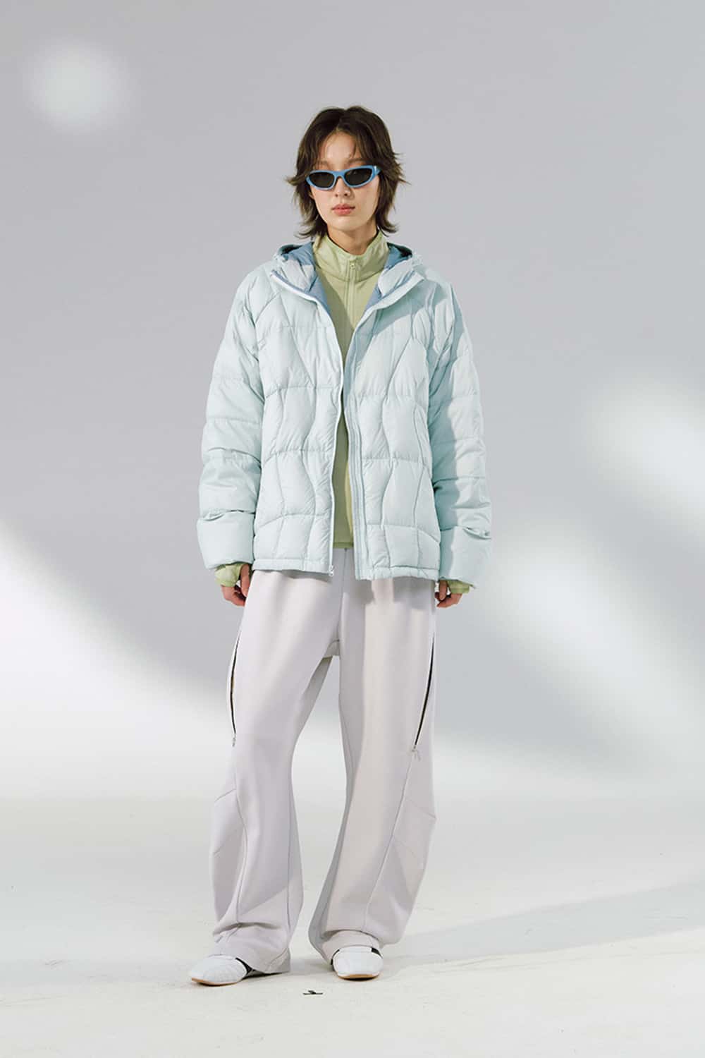 Ultra-Lightweight Windproof Hooded Puffer - Blue