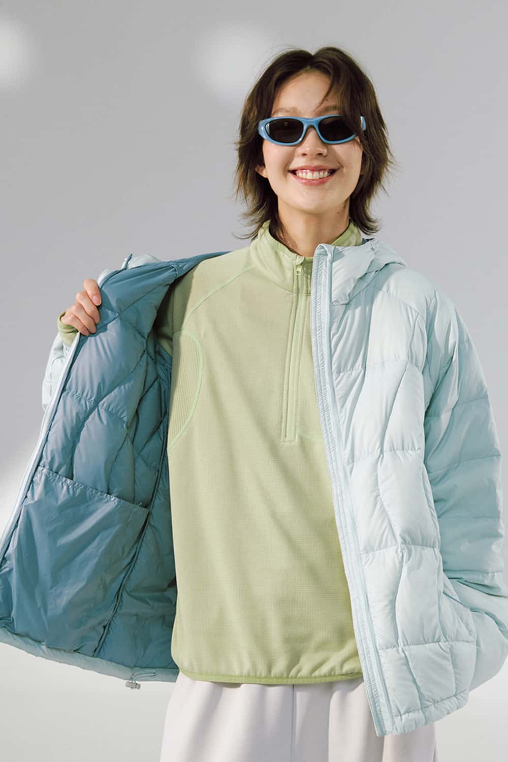 Ultra-Lightweight Windproof Hooded Puffer - Blue