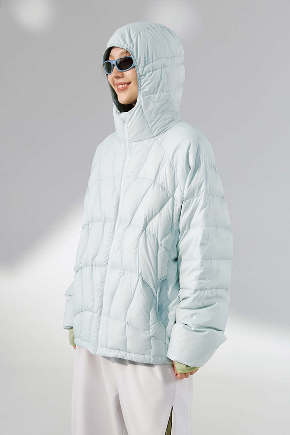 Ultra-Lightweight Windproof Hooded Puffer - Blue