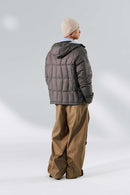 Ultra-Lightweight Windproof Hooded Puffer - Charcoal