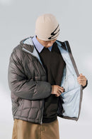 Ultra-Lightweight Windproof Hooded Puffer - Charcoal