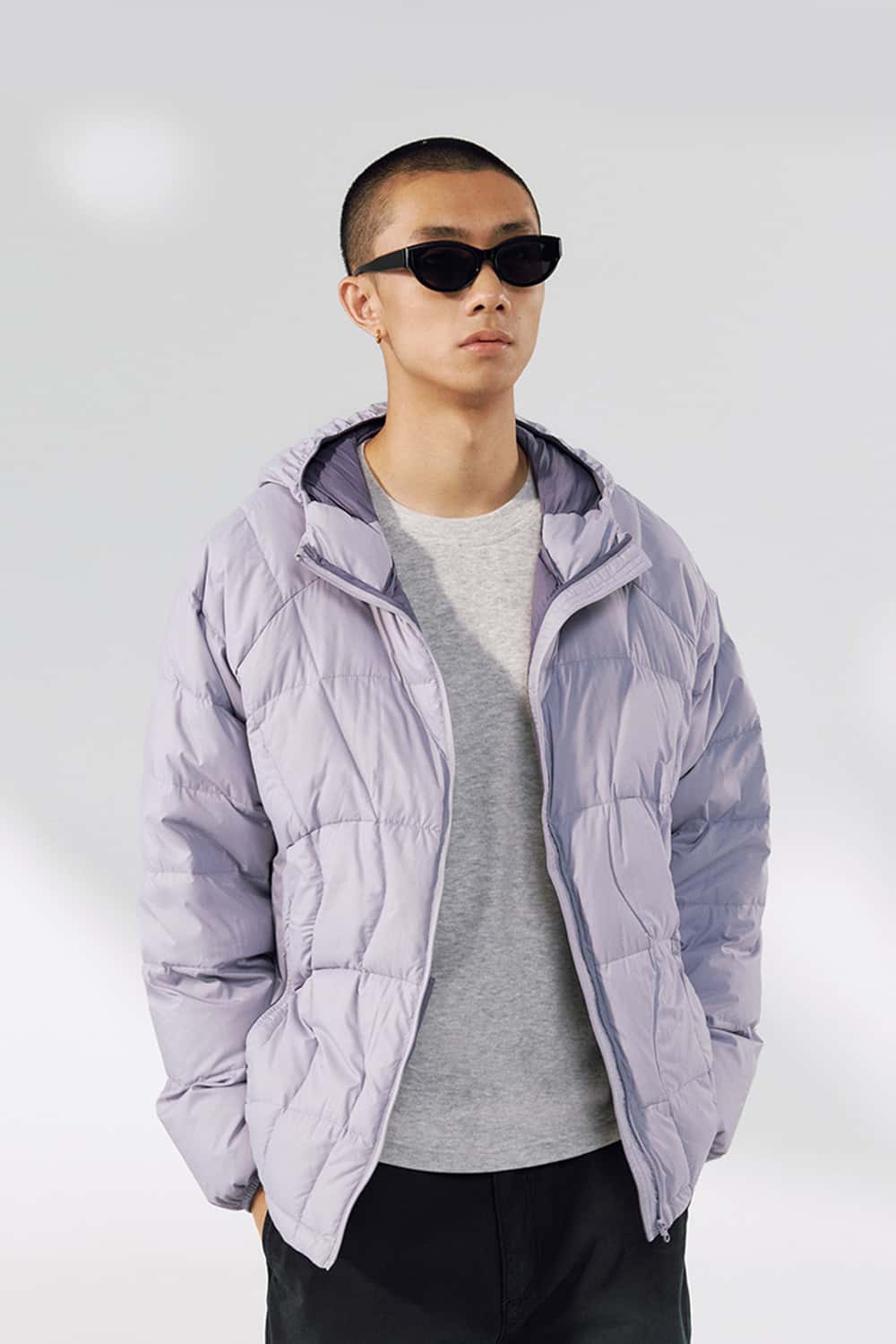 Ultra-Lightweight Windproof Hooded Puffer - Taro