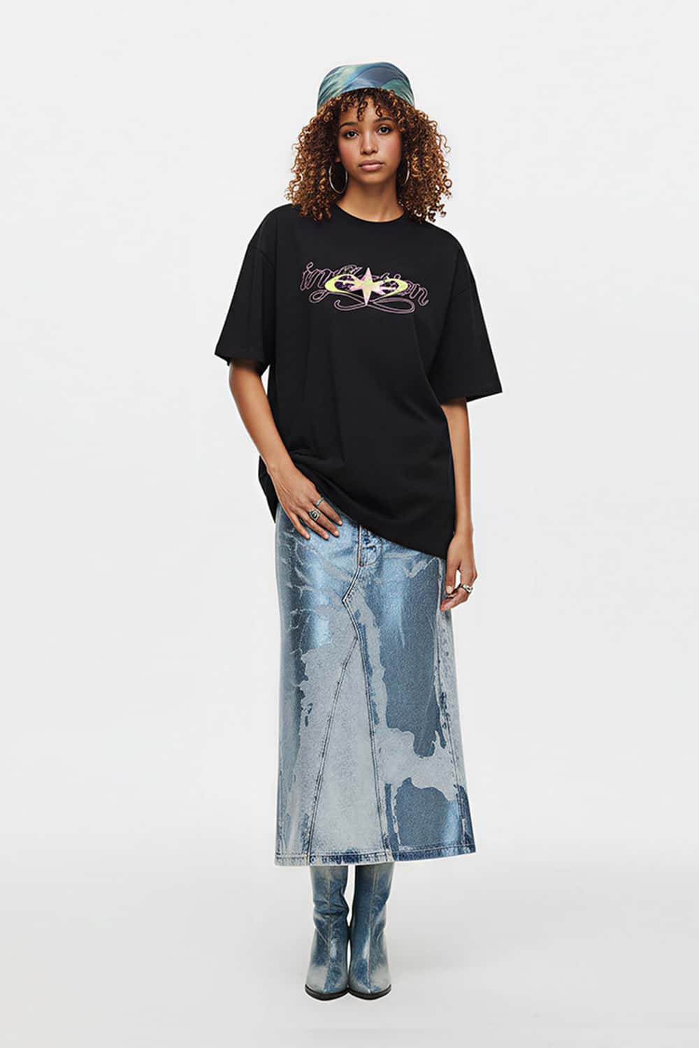 Premium Heavyweight Graphic Relaxed Tee - Black