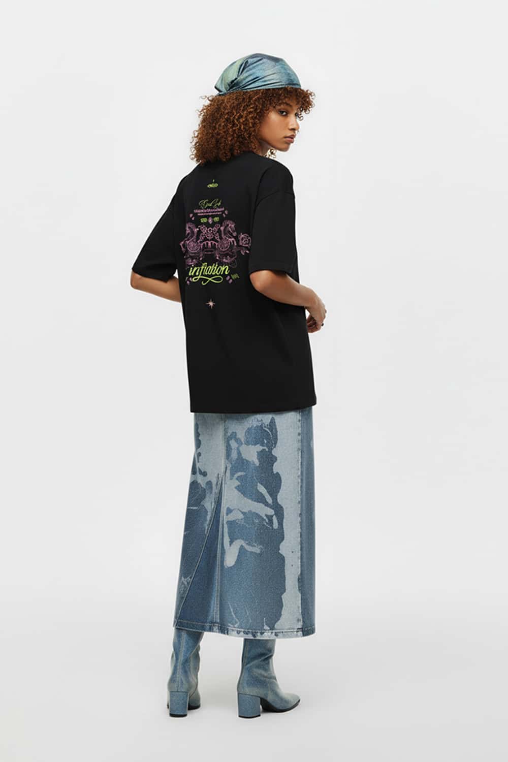 Premium Heavyweight Graphic Relaxed Tee - Black