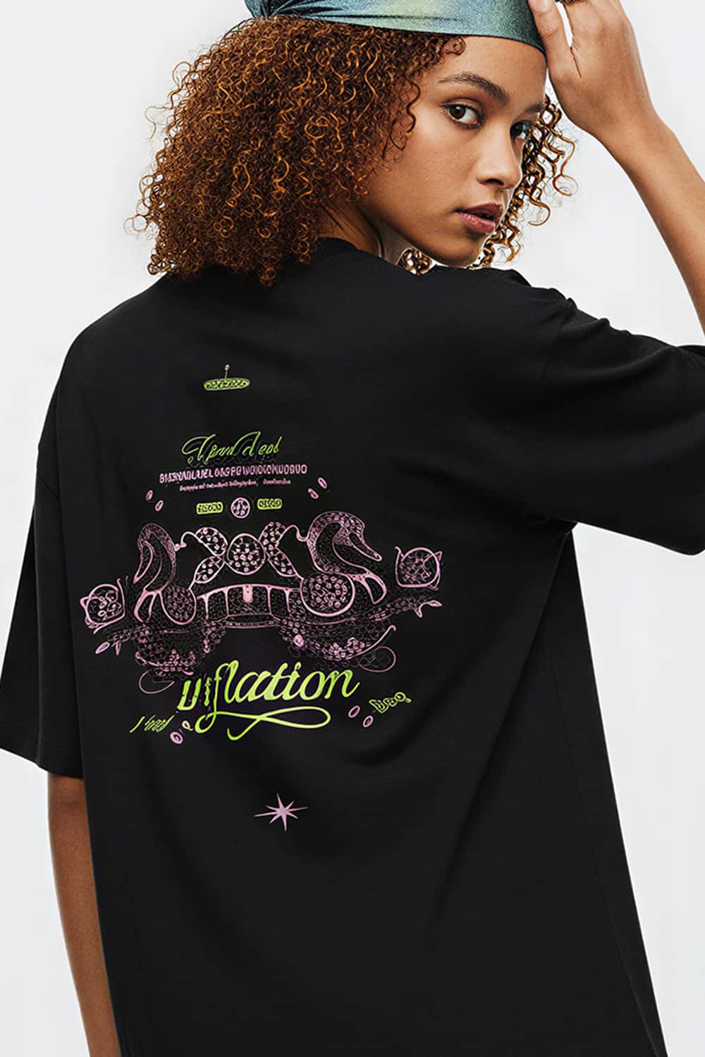 Premium Heavyweight Graphic Relaxed Tee - Black