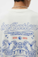 Premium Heavyweight Graphic Relaxed Tee - Cream White