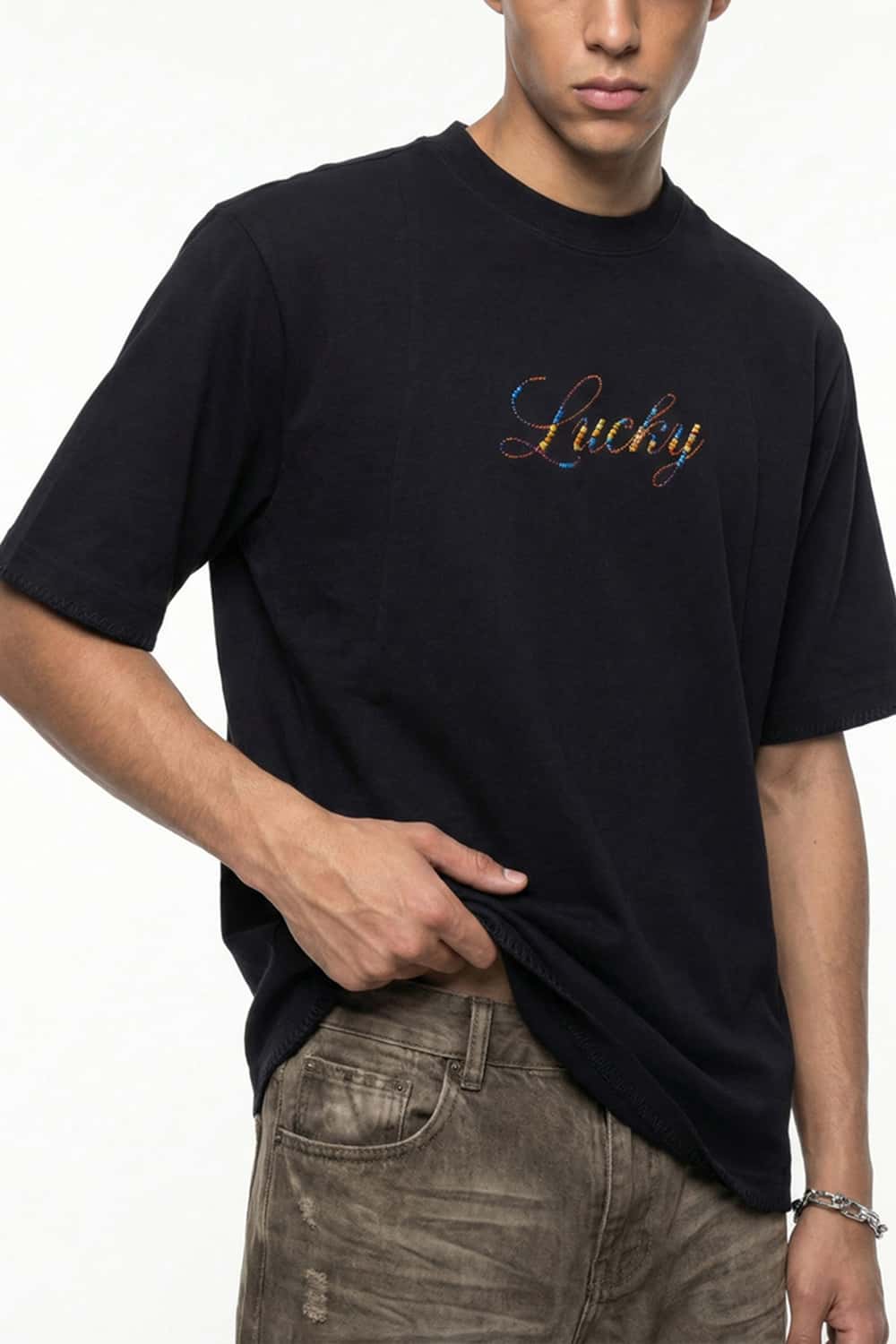 Relaxed Graphic Short Sleeve Tee - Black