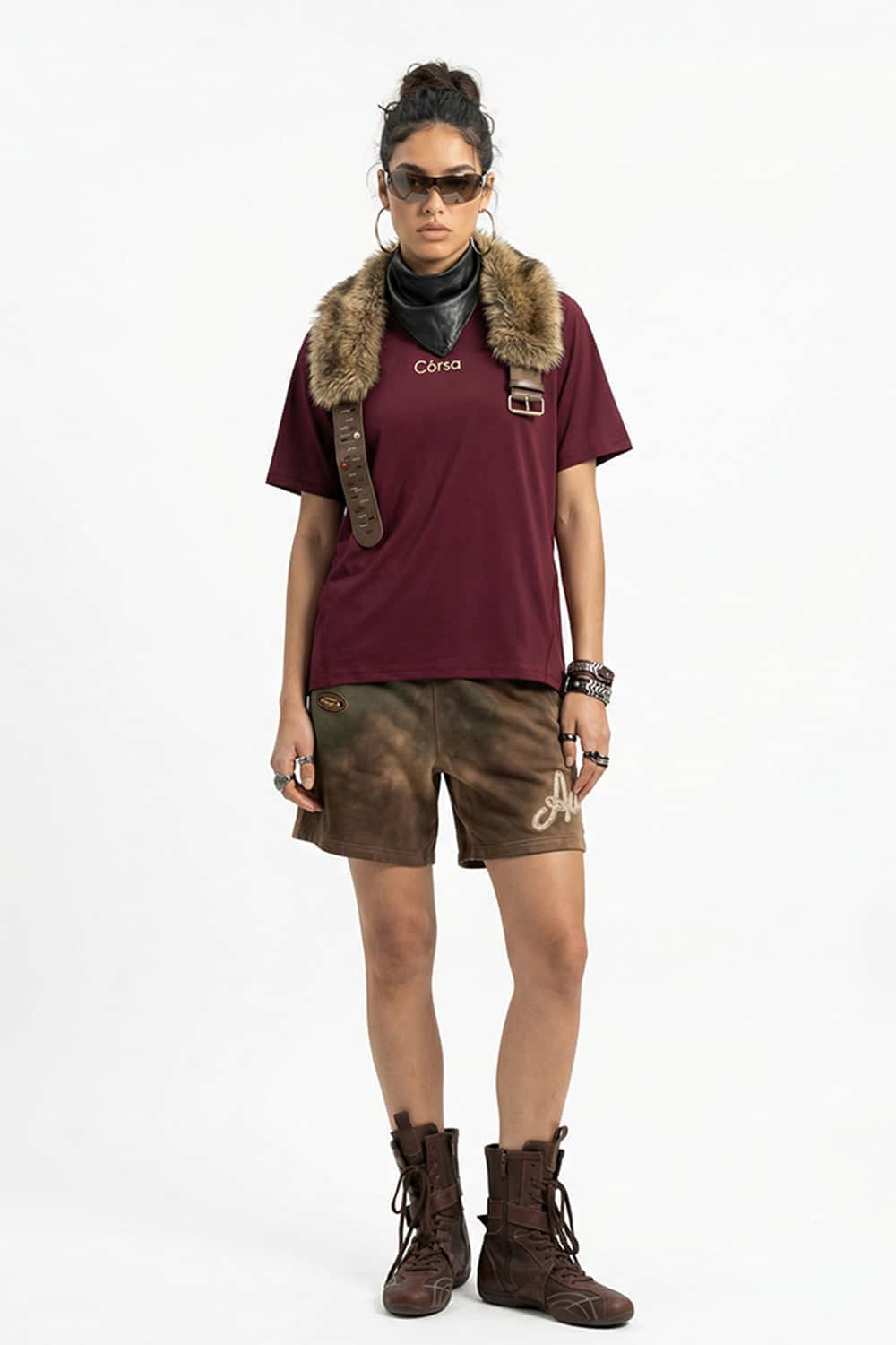 Quick-Dry Colorblock Active Tee - Burgundy