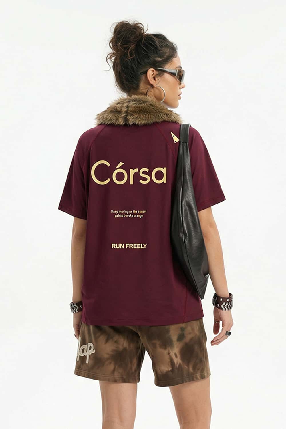 Quick-Dry Colorblock Active Tee - Burgundy