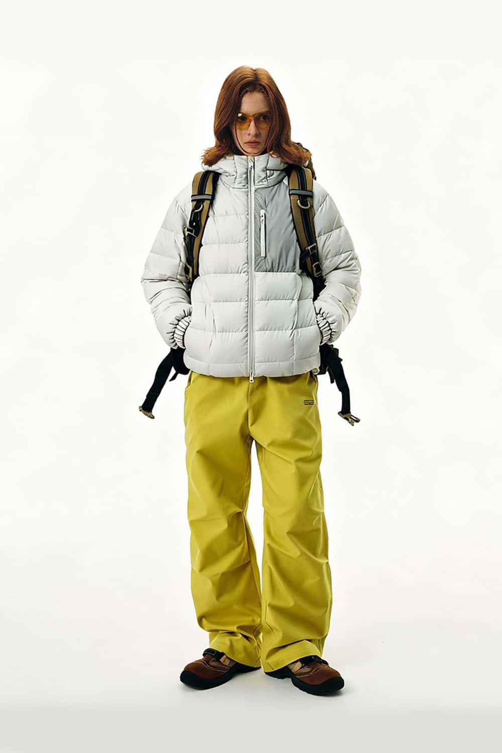 Lightweight Water-Repellent Hooded Jacket - Grayish White