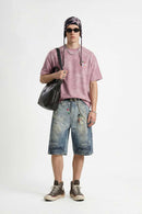 Textured Puff-Print Graphic Tee - Pink