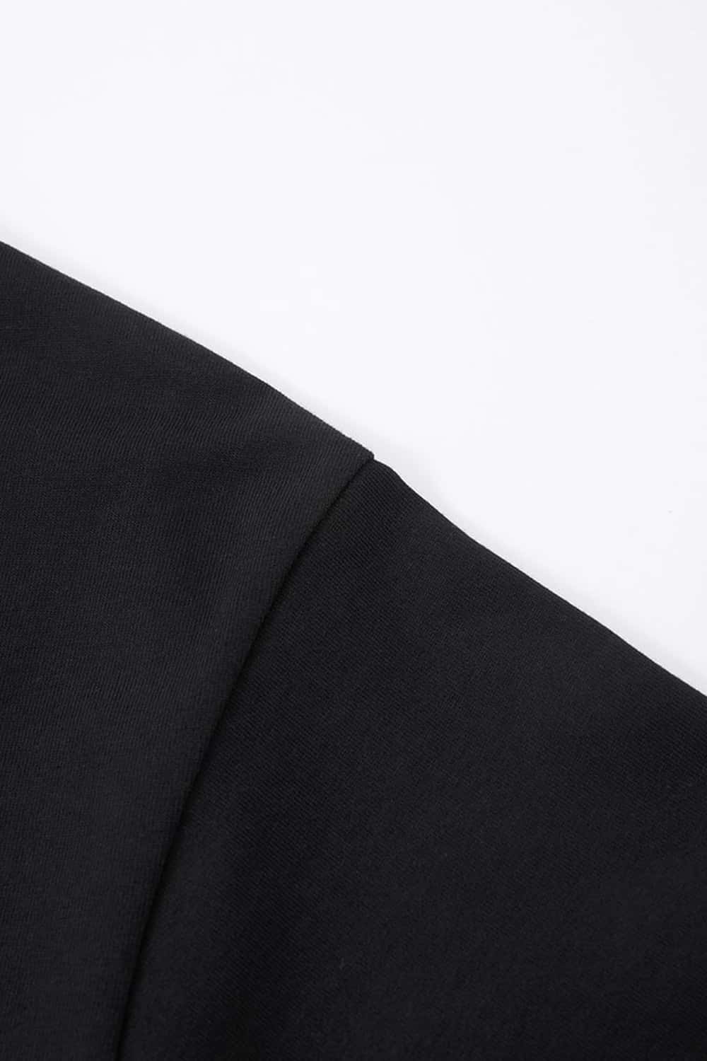 Cropped Loose Fit Cotton T-Shirt - Active Black