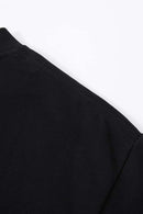 Cropped Loose Fit Cotton T-Shirt - Active Black