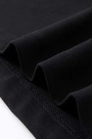 Cropped Loose Fit Cotton T-Shirt - Active Black