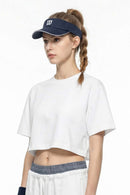 Cropped Loose Fit Cotton T-Shirt - White