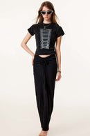Washed Graphic Cropped T-Shirt - Fried Snowflakes