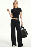 Silicone Print Slim Fit T-Shirt - Black