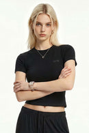 Silicone Print Slim Fit T-Shirt - Black