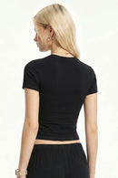 Silicone Print Slim Fit T-Shirt - Black